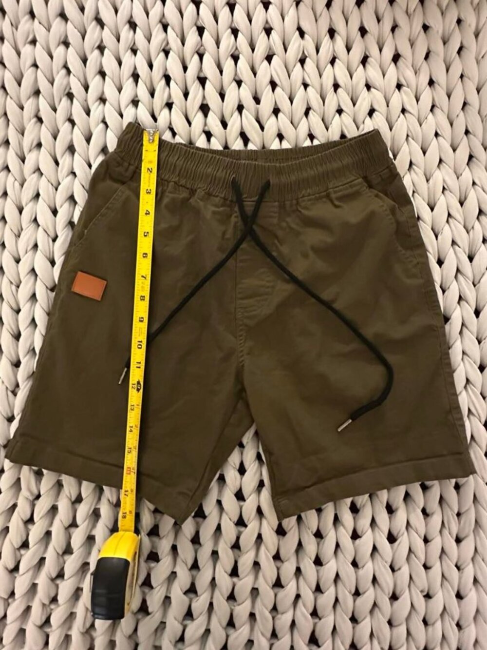 Boys Olive Chino Shorts S Pull On School or Play